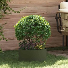 vidaXL Vaso de Jardim Verde-Azeitona 40x40x20 cm em Aço