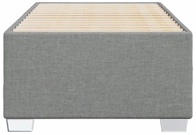 Estrutura de cama sem colchão 100x200 cm tecido cinzento-claro