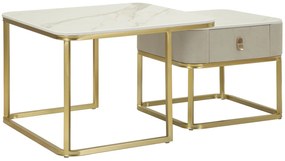 CONJUNTO DE BELEZA PARA MESAS DE CENTRO 2 PEÇAS CM 70X70X48-50X50X43,5