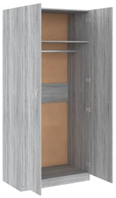 Roupeiro 90x52x200 cm derivados de madeira cinzento sonoma