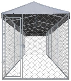 Canil de exterior com telhado 760x190x225 cm