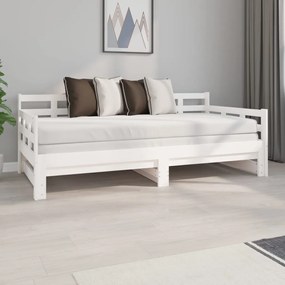 820383 vidaXL Estrutura sofá-cama de puxar pinho maciço branco 2x(90x190) cm