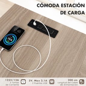 Secretária em forma de L para 2 pessoas com estação de carregamento USB Prateleira de arrumação em rede Suporte para computador de 140 cm