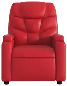 Poltrona de massagens reclinável couro artificial vermelho