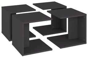 Mesas de centro 4 pcs 33x33x33 cm contraplacado cinzento