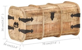 Baús de arrumação 2 pcs madeira de mangueira maciça