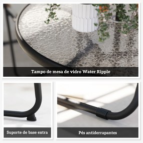 Conjunto de Jardim de 6 Peças – Soleil Crème – Creme e Preto – Mesa Ø8