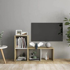 3079948 vidaXL Móveis de TV 2 pcs 72x35x36,5cm contrap. branco/carvalho sonoma
