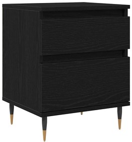Criado-mudo vidaXL Preto Carvalho 40x35x50 cm Madeira de Engenharia