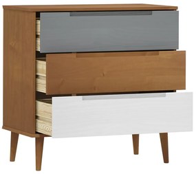 Armário de gavetas MOLDE 80x40x80 cm pinho maciço castanho