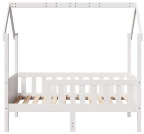 Cama infantil formato casa 70x140 cm pinho maciço branco