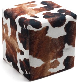 Pufe Milky – Castanho e Branco – 40 cm x 40 cm x 40 cm