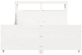 Cama sem colchão 140x200 cm madeira de pinho maciça branco
