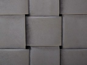 Cama de casal em veludo cinzento 160 x 200 cm LIMOUX Beliani