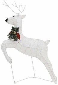 Decoração de Natal renas/trenó p/ exterior 60 luzes LED branco