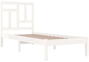 Cama sem colchão 90x200 cm madeira de pinho maciça branco