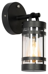 Candeeiro de parede exterior preto IP44 com sensor crepuscular - Ruben Industrial
