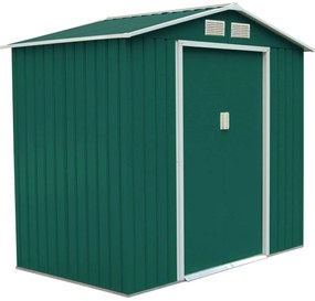 Galpão de armazenamento para jardim externo de 7' x 4', casa de ferramentas com porta deslizante - cinza