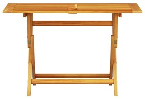 Conjunto de Jantar de Jardim Manual 5 pcs Madeira Natural Médio