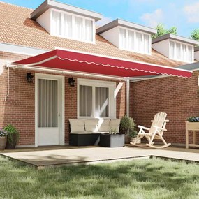 Toldo Retrátil Vermelho 450 × 300 cm Vermelho