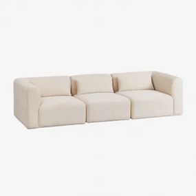 Sofá Modular De 3 Peças Fogler Linho Veludo Bege Linho - Sklum