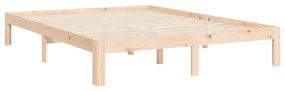 Estrutura de cama com cabeceira 140x190 cm madeira maciça