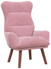 Cadeira Relaxante Veludo Rosa