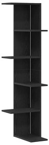 Prateleira de Canto vidaXL Preto Carvalho 36,5x36,5x140 cm Madeira Der