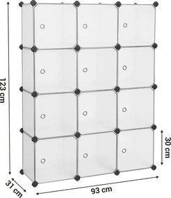 Armario Cubos com 12 compartimentos 93 x 31 x 123 cm Branco