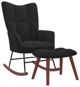 Cadeira de baloiço com banco veludo preto