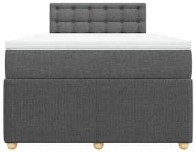 Cama boxspring com colchão 120x190 cm tecido cinzento-escuro