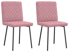 Cadeiras de jantar 2 pcs veludo rosa