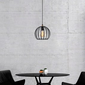 Candeeiro de Teto Teltrio – Preto e Dourado – 25 x 25 x 36-116 cm