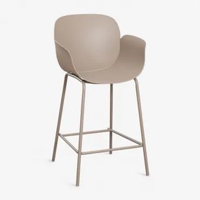 Banqueta Alta Em Polipropileno E Aço Lynette Moka Brown & ↑65 Cm - Sklum