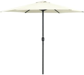 Guarda-sol de jardim c/ poste alumínio 270x246 cm branco areia
