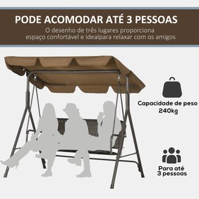 Banco Baloiço de Jardim Baloiço de Exterior com Toldo Ajustável Assent