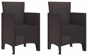 Conjunto de Jantar para Jardim 3 pcs Castanho 100 x 100 x 73 cm