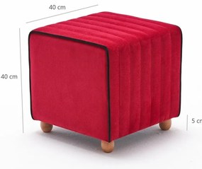 Pouffe Mona – Vermelho – 40x40x40 cm