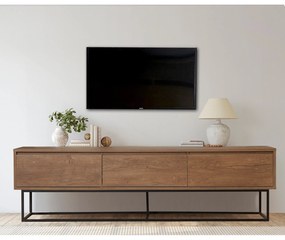 Móvel de TV "Milo" – Nogueira e Preto - 180x40x50 cm – Design Moderno