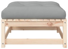 Apoio de pés p/ jardim c/ almofadões 2 pcs pinho maciço