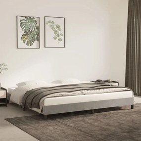 Estrutura de cama 200x200 cm veludo cinzento-claro