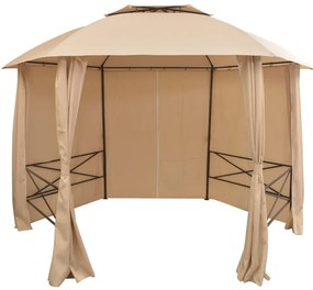 Tenda de jardim com cortinas hexagonal 360x265 cm