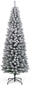 Árvore de Natal artificial com neve de 180 cm com 460 pontas de ramos Base metálica Árvore decorativa sazonal dobrável com forma fina Verde