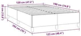 Estrutura de cama sem colchão cinza escuro 120x190 cm tecido