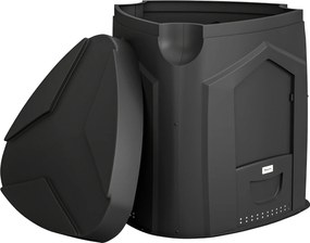 Outsunny Compostor de jardim 240L, recipiente de compostagem triangular com 3 portas, Preto | Aosom Portugal