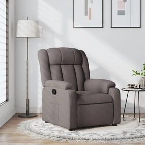 vidaXL Poltrona reclinável tecido cinzento-acastanhado