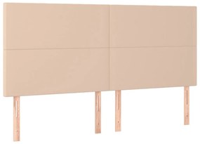 Estrutura cama cabeceira 160x200 cm couro artificial cappuccino