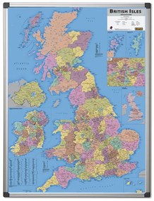 Quadro Planificação Magnético Mapa Administrativo Britânico 90x120cm