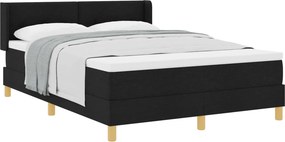vidaXL Cama Box com colchão com cabeceira Preto 190 x 140 cm Poliéster