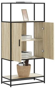Armário alto 68x35x139 cm madeira e metal carvalho sonoma